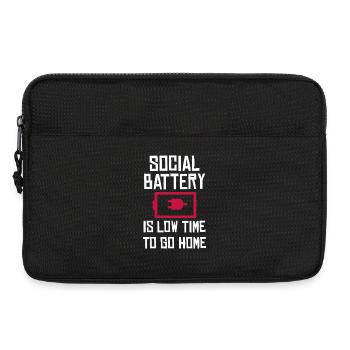 Social Battery: Zeit nach Hause - Laptoptasche 13" - Schwarz - Vorne