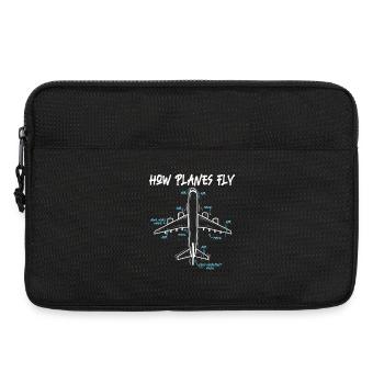 How Planes Fly Funny Aeronautical Engineer Quote - Laptop bag 13" - black - Front