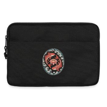 Poisson koï et fleur de lotus dans l’art des vagues - Sacoche pour ordinateur portable 13 pouces - noir - Devant