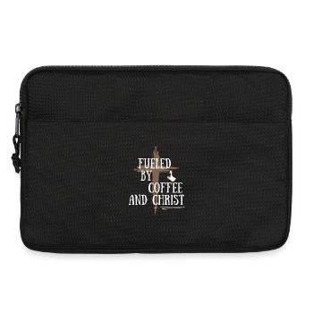 Alimenté par le café et le Christ – Funny Faith Design - Sacoche pour ordinateur portable 13 pouces - noir - Devant