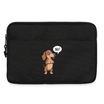 Teckel dessin animé nope drôle chien disant - Sacoche pour ordinateur portable 13 pouces - noir - Devant