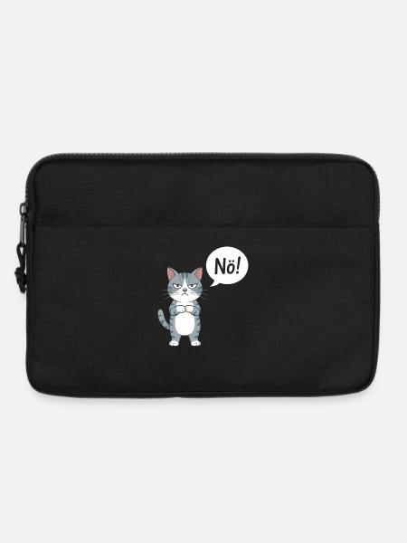 Nö! Lustige Katze Mit Spruch - Laptoptasche 13" - Schwarz