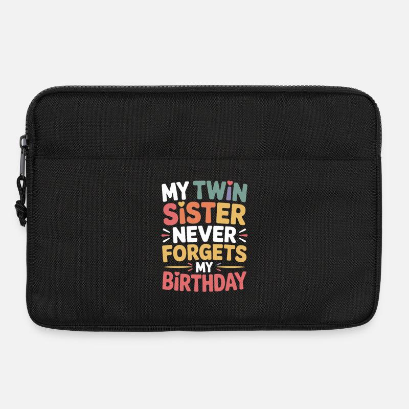 Zwillinge Zwillingsschwester Geburtstag - Laptoptasche 13" - Schwarz