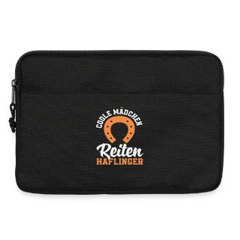 Coole Mädchen Reiten Haflinger Pony Pferd - Laptoptasche 13" - Schwarz - Vorne
