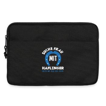 Suche Frau Mit Haflinger Pony Reiten Lsutiges - Laptoptasche 13" - Schwarz - Vorne