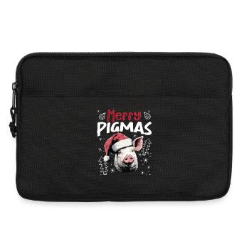 Merry Pigmas Motif de Noël Drôle de Cochon - Sacoche pour ordinateur portable 13 pouces - noir - Devant