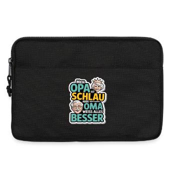  Lustiges Oma Opa Spruch Design für Kinder & - Laptoptasche 13" - Schwarz - Vorne