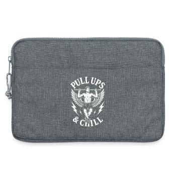 Pull Ups & Chill Calisthenics Fitness Gym Training - Laptop bag 13" - heather grey - Front