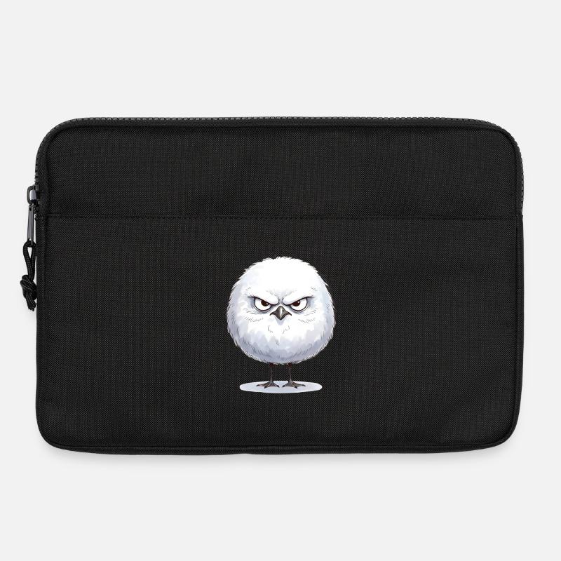Grimmige runde Möwe - Laptoptasche 13" - Schwarz