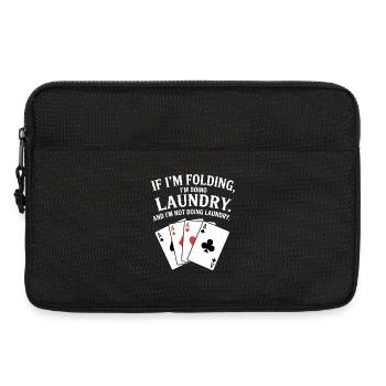 Quand je plie, je fais la lessive - Sacoche pour ordinateur portable 13 pouces - noir - Devant