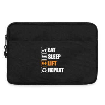 Eat sleep lift Bodybuilding Bodybuilder Weight Lifting - Laptop bag 13" - black - Front