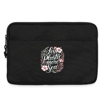 Less Plastic More Sea – Environmental Design Flowers - Laptop bag 13" - black - Front
