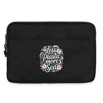 Less Plastic More Sea – Environmental Design Flowers - Laptop bag 13" - black - Front