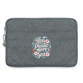 Less Plastic More Sea – Environmental Design Flowers - Laptop bag 13" - heather grey - Front