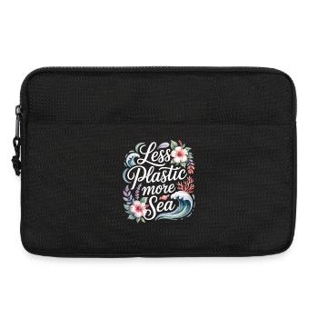 Less Plastic More Sea – Environmental Design Flowers - Laptop bag 13" - black - Front