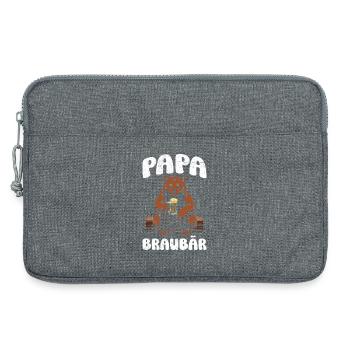 Werdender Vater PAPA BRAUBÄR Lustiges - Laptoptasche 13" - Grau meliert - Vorne