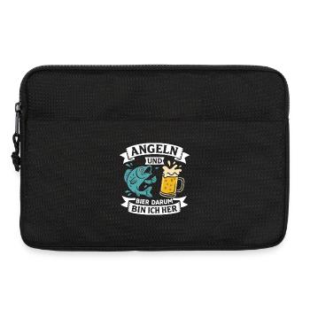 Soon dad FISHING AND BEER THAT'S WHY I'M HERE Funny - Laptop bag 13" - black - Front