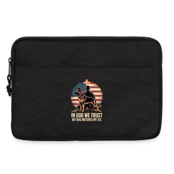 En Dieu, nous avons confiance en mon chien surveille mes six soldats. - Sacoche pour ordinateur portable 13 pouces - noir - Devant
