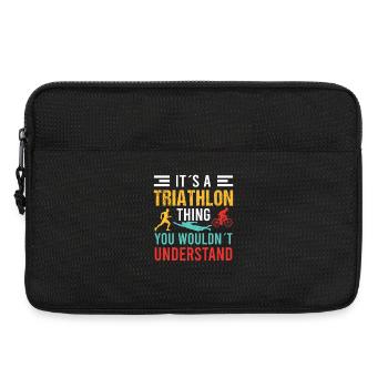 Triathlon Natation Cyclisme Course à pied Sports vintage - Sacoche pour ordinateur portable 13 pouces - noir - Devant