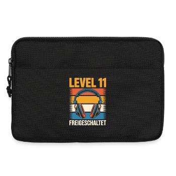 Level 11 Geburtstag Freigeschaltet Kopfhörer - Laptoptasche 13" - Schwarz - Vorne