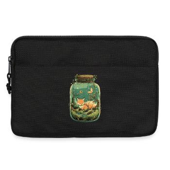 Magisches Kitsune Fuchs Kawaii Terrarium - Laptoptasche 13" - Schwarz - Vorne