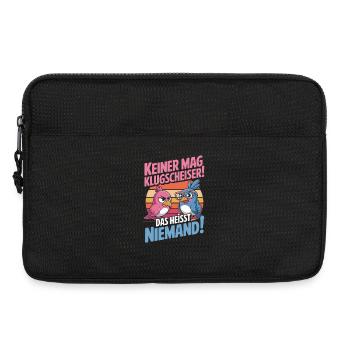 Keiner Mag Klugscheißer! Das Heißt Niemand! - Laptoptasche 13" - Schwarz - Vorne