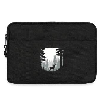 Hirsch in der Waldjagdszene Naturstimmung - Laptoptasche 13" - Schwarz - Vorne