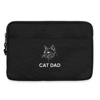 Cat Dad Minimalist Cat Line Art Gift - Laptop bag 13" - black - Front