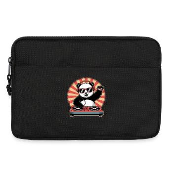 Panda DJ mit Kopfhörern - Laptoptasche 13" - Schwarz - Vorne