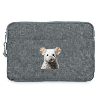 Cute Mouse – Cute Pet Portrait - Laptop bag 13" - heather grey - Front