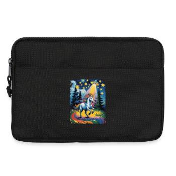 Glowing unicorn in a starry rush - Laptop bag 13" - black - Front