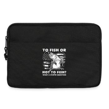 To Fish or Not: Fish Motif - Laptop bag 13" - black - Front
