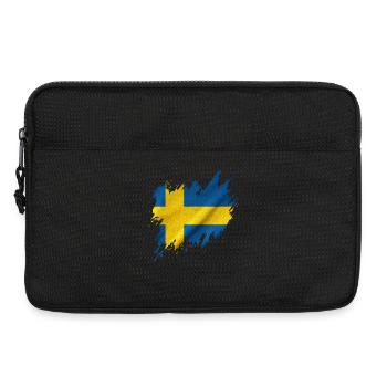 Drapeau de la Suède, style déchiré - Sacoche pour ordinateur portable 13 pouces - noir - Devant