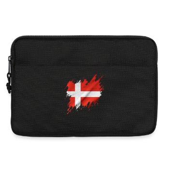 Flag of Denmark, ripped style - Laptop bag 13" - black - Front