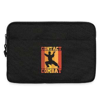 Karaté Kungfu Retro Combat Contact Silhouette - Sacoche pour ordinateur portable 13 pouces - noir - Devant