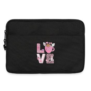 Amour ours en peluche rose XOXO illustration pour - Sacoche pour ordinateur portable 13 pouces - noir - Devant