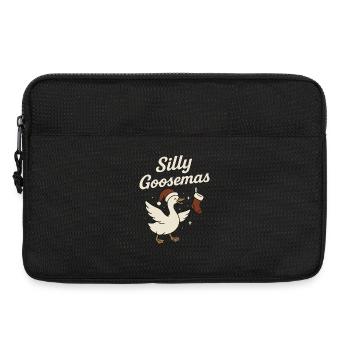 Silly Goosmas Goose Christmas Funny Santa - Laptop bag 13" - black - Front