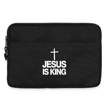 Jesus Is King Christlich Kreuz Glaube - Laptoptasche 13" - Schwarz - Vorne