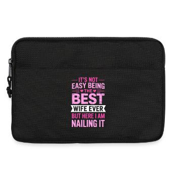Femme Disant Épouses Drôle Femme Cadeau - Sacoche pour ordinateur portable 13 pouces - noir - Devant