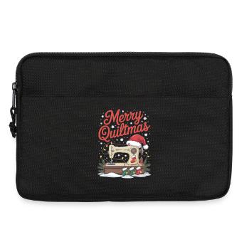 Merry Quiltmas Festive Sewing Santa Holiday Season - Laptop bag 13" - black - Front