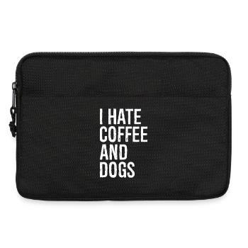 I hate coffee and dogs funny vintage - Laptop bag 13" - black - Front