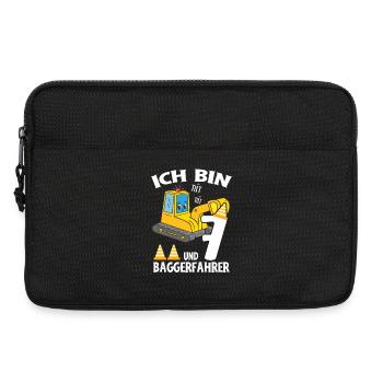 Birthday Excavator 7 Years Excavator Party Gift - Laptop bag 13" - black - Front