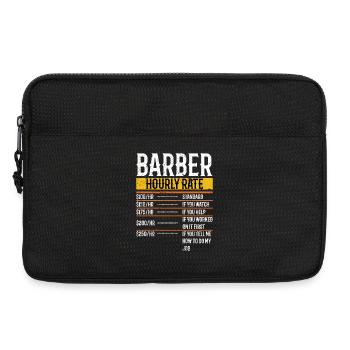 Tarif horaire Barbier - Funny Barber Hairdresser - Sacoche pour ordinateur portable 13 pouces - noir - Devant