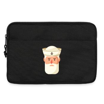 Nautic Design Old Salt Sailor Cartoon - Laptop bag 13" - black - Front