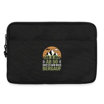 À partir de 50 ans, tout est motif montagne en montée - Sacoche pour ordinateur portable 13 pouces - noir - Devant