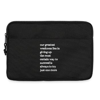 Notre plus grande faiblesse est de renoncer au plus - Sacoche pour ordinateur portable 13 pouces - noir - Devant