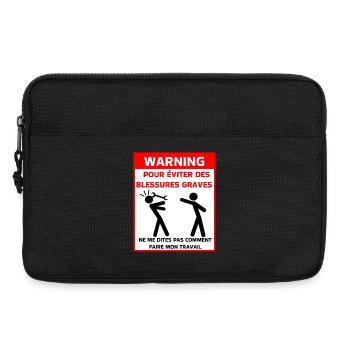 Safety warning t - Laptop bag 13" - black - Front