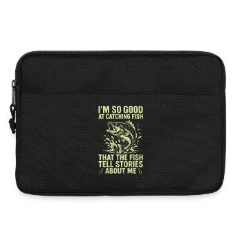 Pêcheur pêcheur pêcheur Poisson drôle de pêcheur disant - Sacoche pour ordinateur portable 13 pouces - noir - Devant