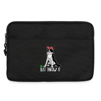 Il suffit de le jeter Border Collie Drôle Chien Papa Maman - Sacoche pour ordinateur portable 13 pouces - noir - Devant