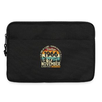 60ème Anniversaire Vintage Novembre Millésime 1966 - Sacoche pour ordinateur portable 13 pouces - noir - Devant